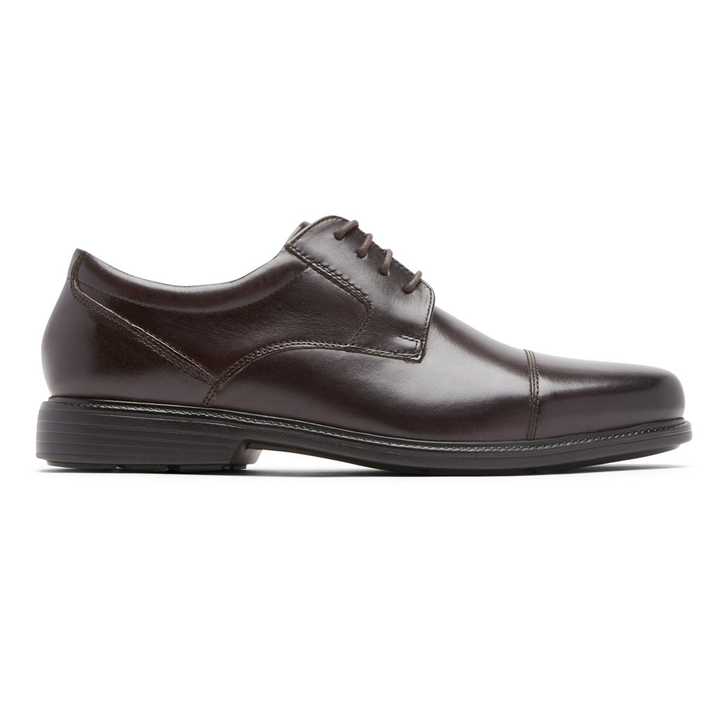 Oxfords Rockport Homem Marrom Escuro - Charles Road Cap Toe - 25897EYPZ